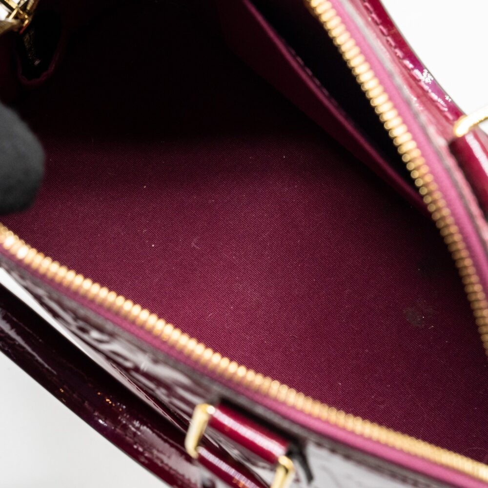 AAA Replica Louis Vuitton LV ALMA BB PATENT LEATHER INDIAN ROSE GHW