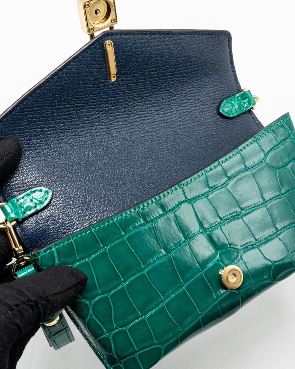AAA Replica Louis Vuitton LV PADLOCK ON STRAP CROCODILE BRILLANT GREEN GHW