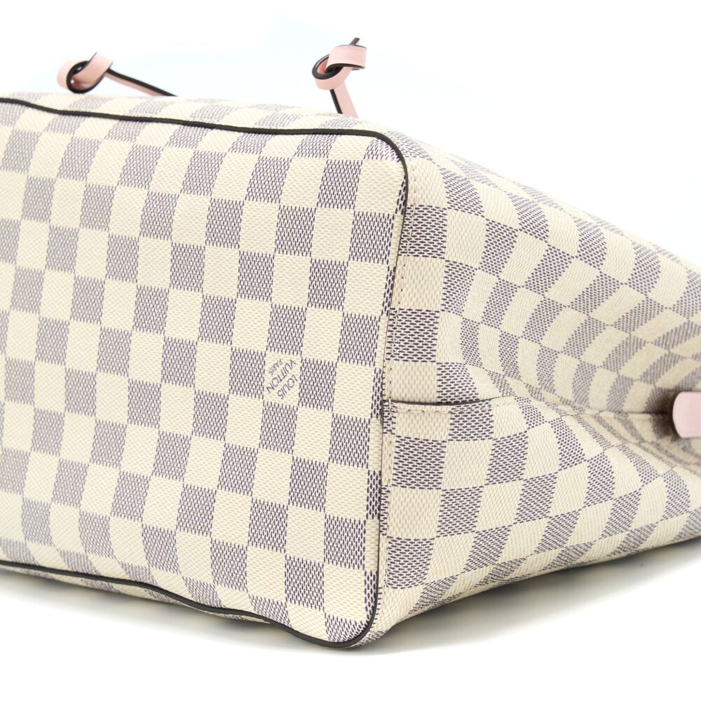 AAA Replica Louis Vuitton LV NEO NOE BUCKET BAG DAMIER AZUR/PINK GHW