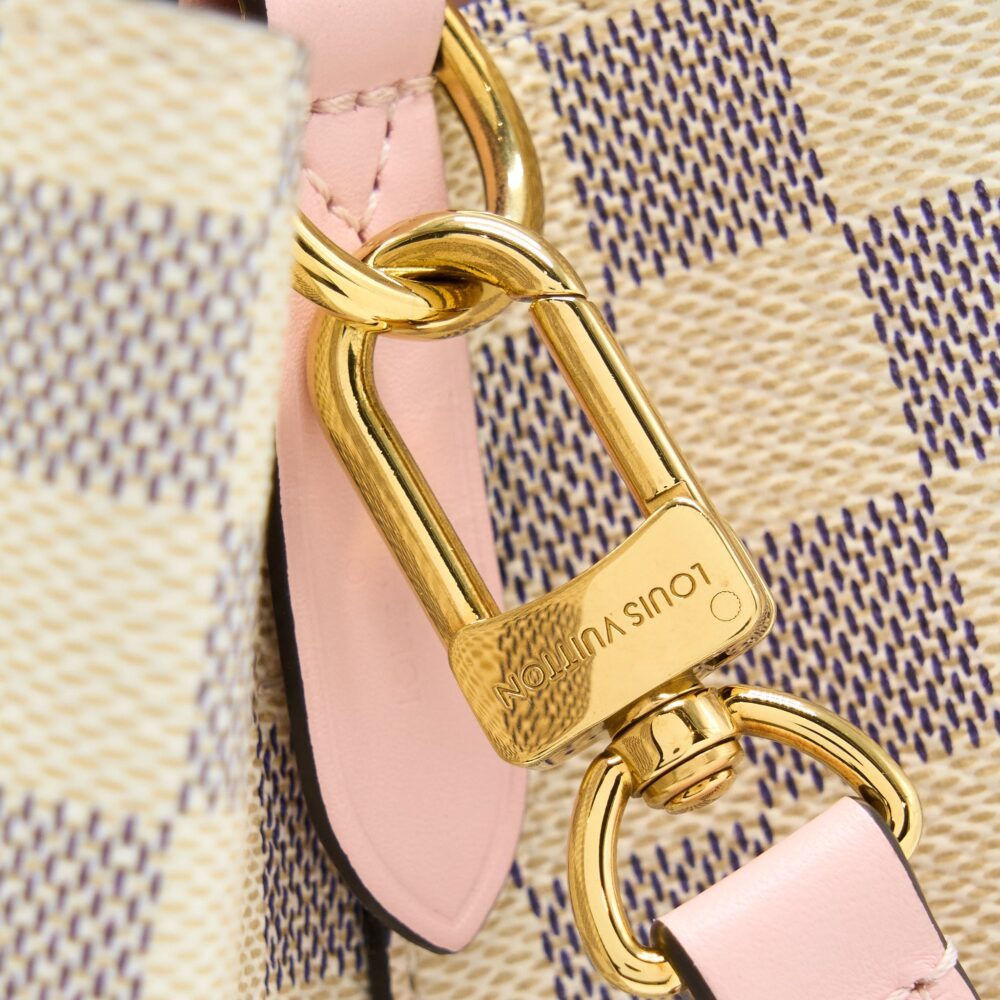 AAA Replica Louis Vuitton LV NEO NOE BUCKET BAG DAMIER AZUR/PINK GHW