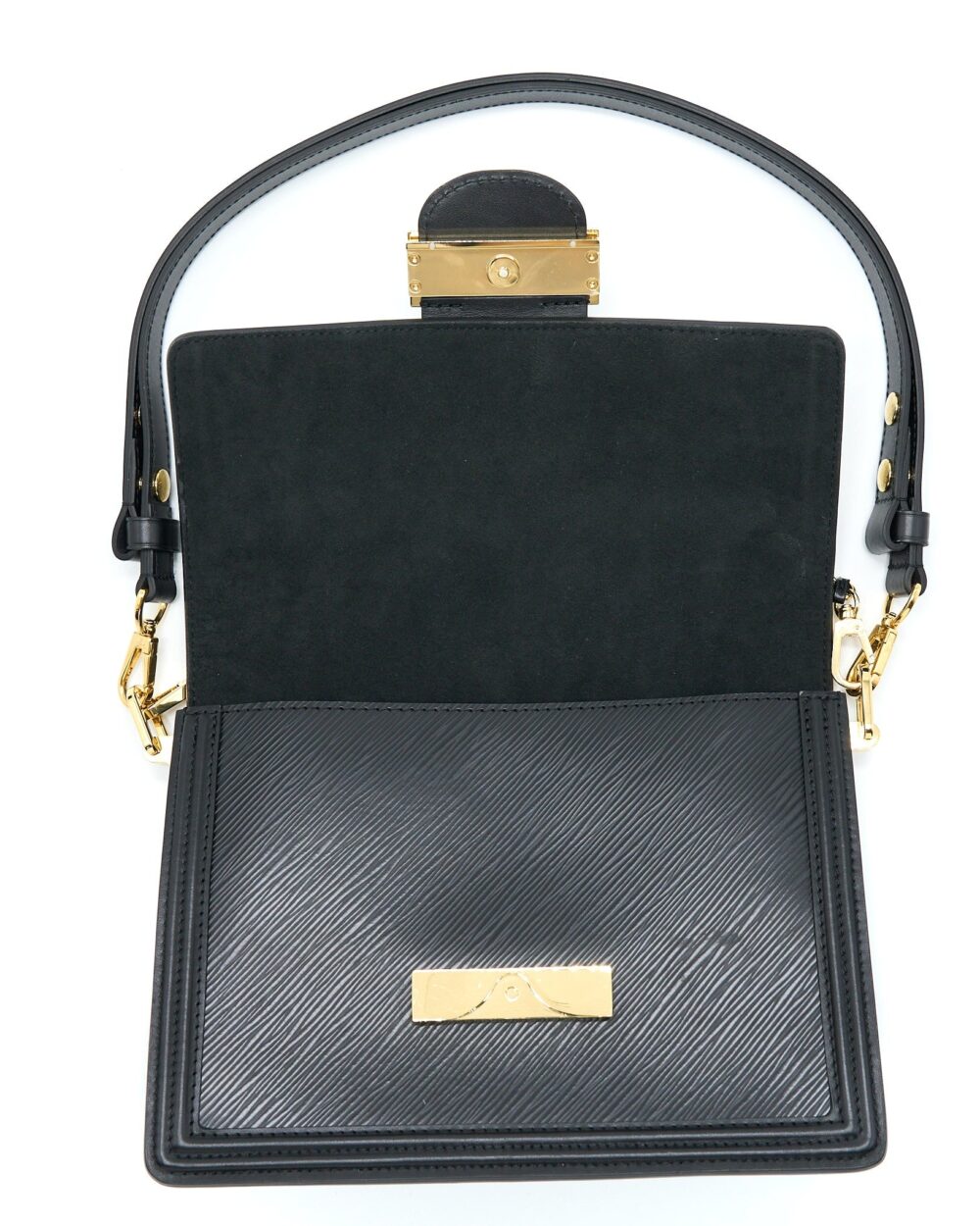 AAA Replica Louis Vuitton LV DAUPHINE MM EPI BLACK GHW