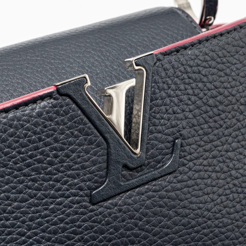 AAA Replica Louis Vuitton LV CAPUCINES BB TAURILLON NAVY SHW