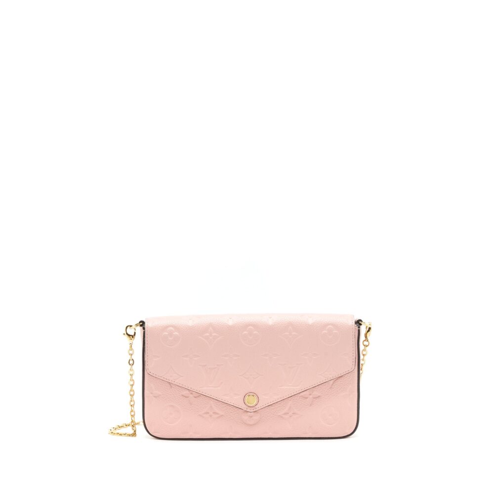 AAA Replica Louis Vuitton LV FELICIE POCHETTE MONOGRAM EMPREINTE ROSE POUDRE
