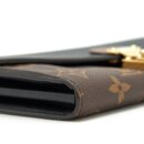 AAA Replica Louis Vuitton LV LONG WALLET BLACK/MONOGRAM CANVAS GHW
