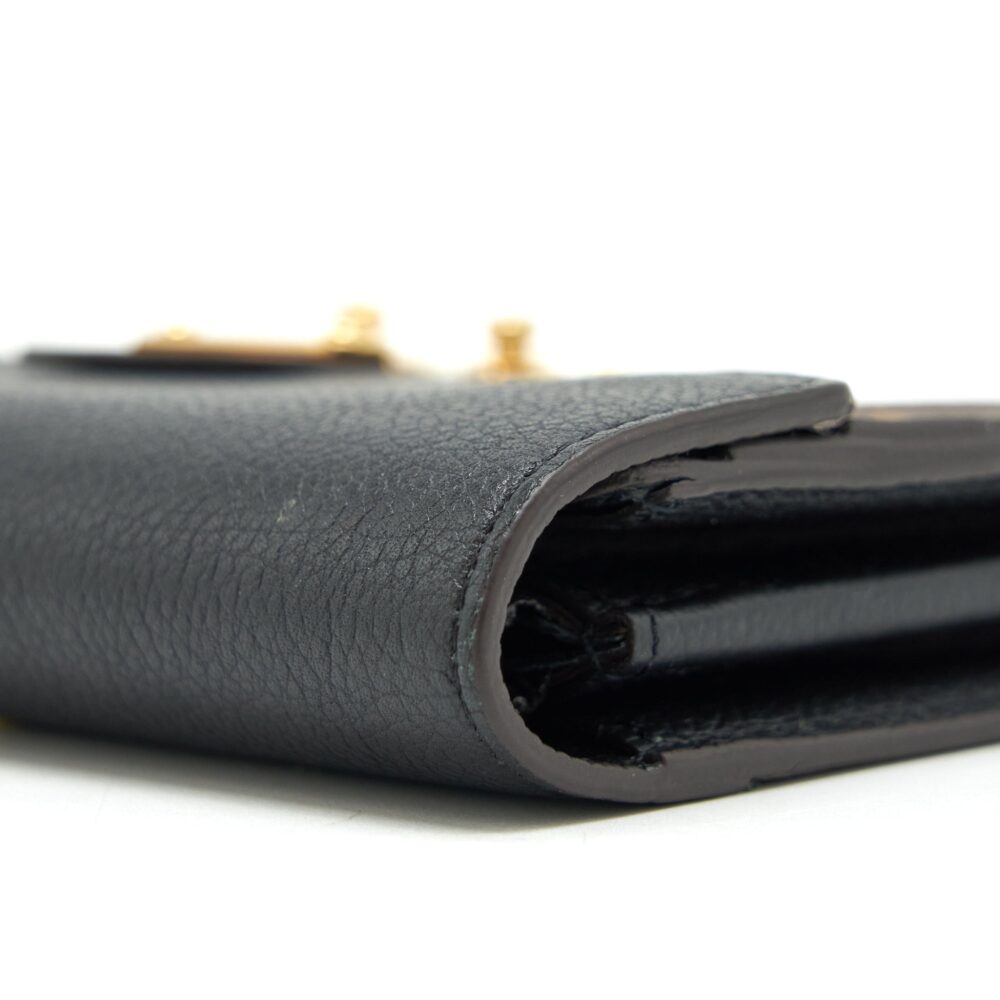 AAA Replica Louis Vuitton LV LONG WALLET BLACK/MONOGRAM CANVAS GHW