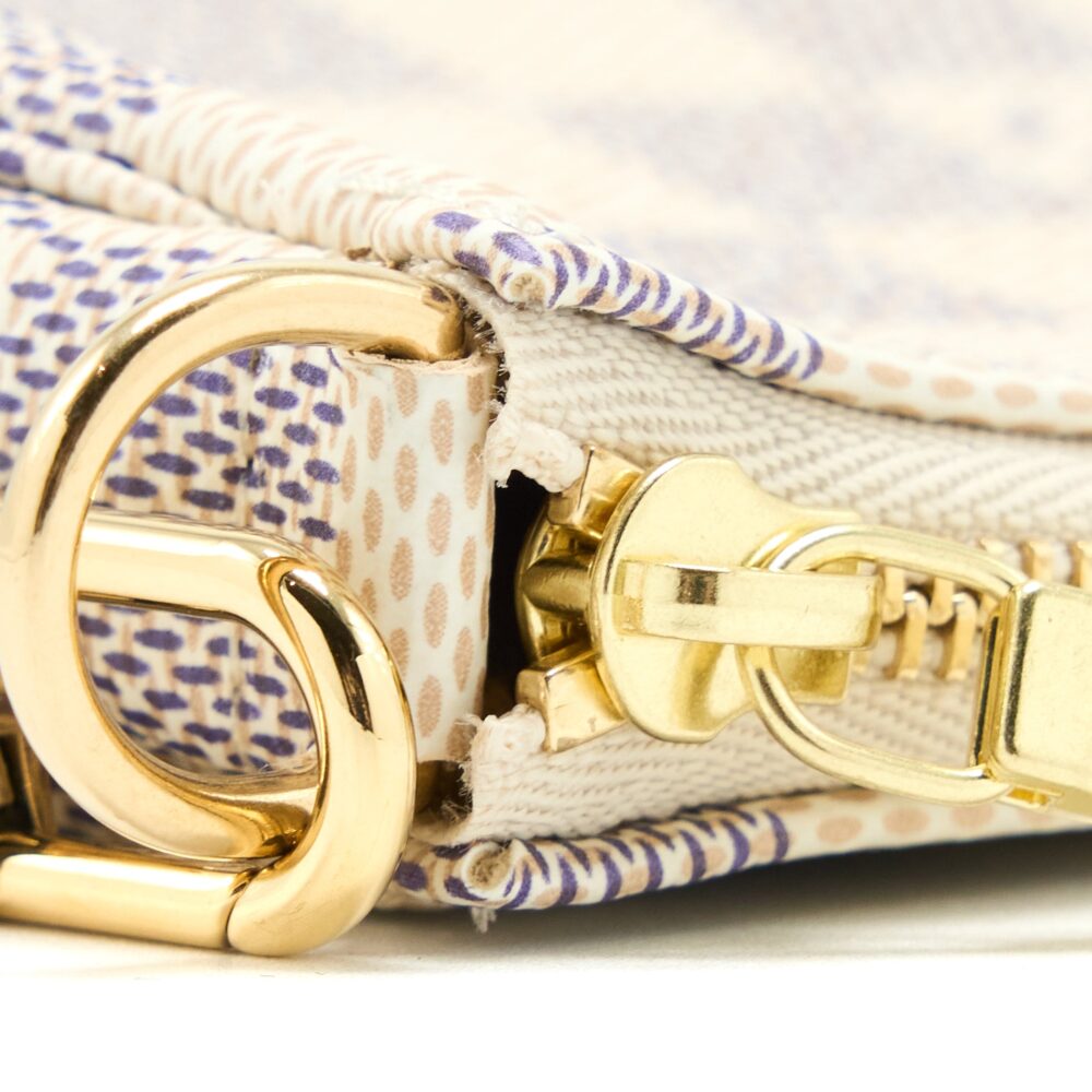 AAA Replica Louis Vuitton LV MINI POCHETTE ACCESSORIES DAMIER AZUR CANVAS GHW