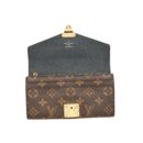 AAA Replica Louis Vuitton LV LONG WALLET BLACK/MONOGRAM CANVAS GHW