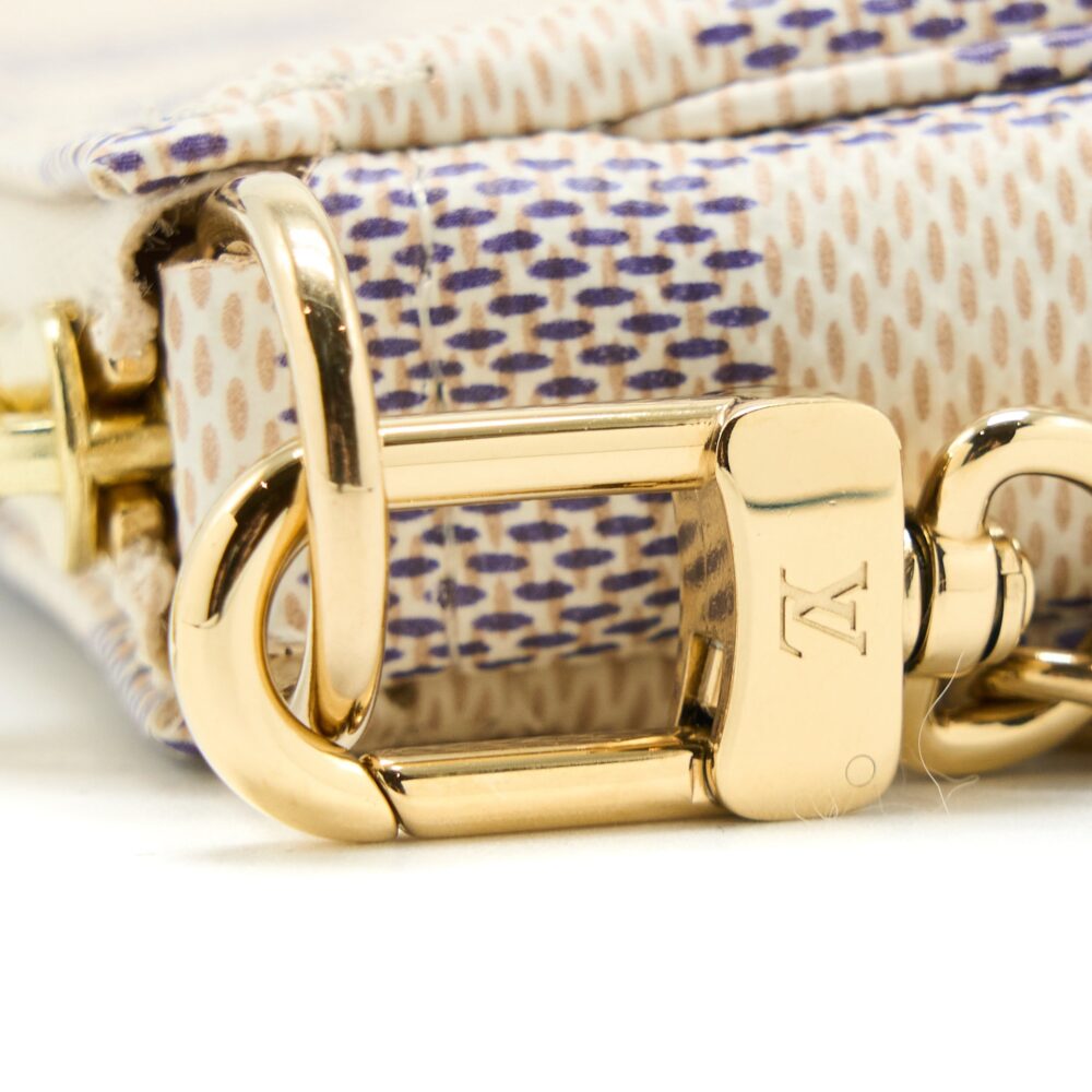 AAA Replica Louis Vuitton LV MINI POCHETTE ACCESSORIES DAMIER AZUR CANVAS GHW