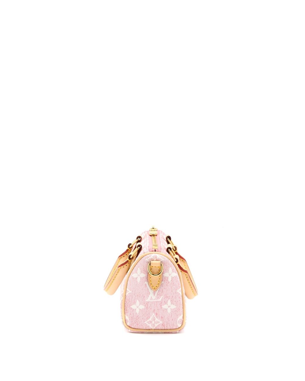 AAA Replica Louis Vuitton LV NANO SPEEDY DENIM MONOGRAM PINK GHW