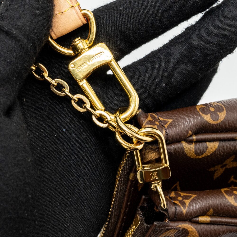 AAA Replica Louis Vuitton LV MULTI POCHETTE MONOGRAM CANVAS WITH KHAKI/ROSE CLAIR TWO STRAPS GHW