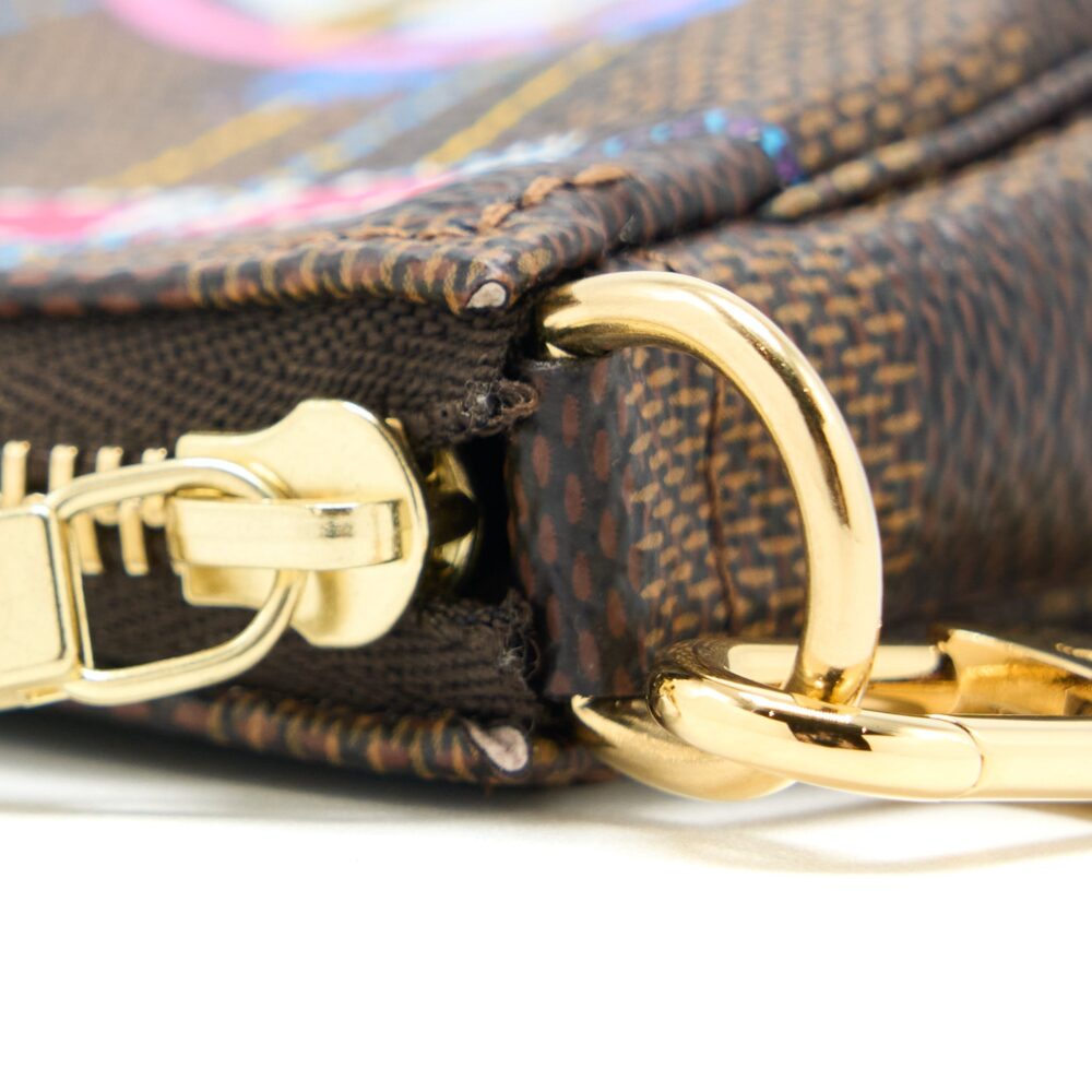 AAA Replica Louis Vuitton LV MINI POCHETTE ACCESSORIES LIMITED VIVIENNE HOLIDAYS DAMIER EBENE CANVAS GHW