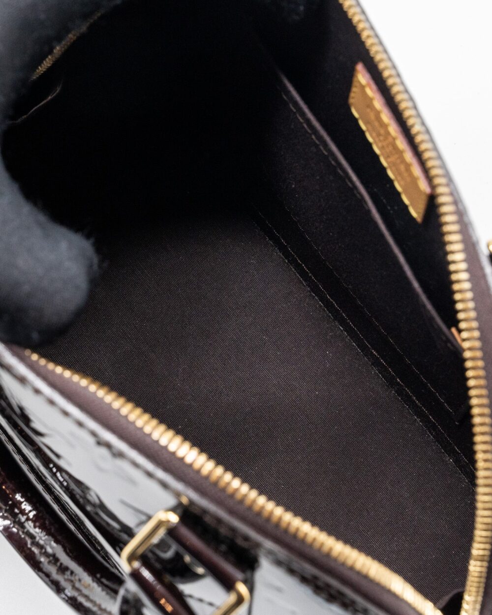 AAA Replica Louis Vuitton LV ALMA BB PATENT AMARANTE GHW