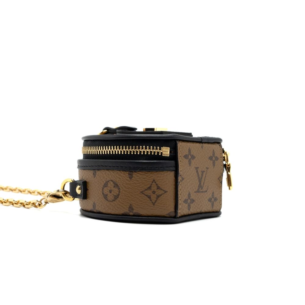 AAA Replica Louis Vuitton LV CHAPEAU NECKLACE/CHAIN BAG MONOGRAM REVERSE CANVAS BLACK GHW