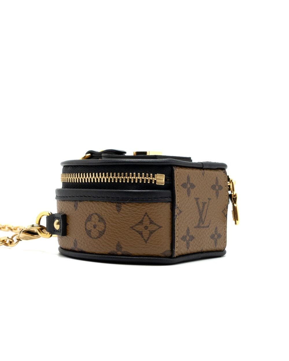 AAA Replica Louis Vuitton LV CHAPEAU NECKLACE/CHAIN BAG MONOGRAM REVERSE CANVAS BLACK GHW