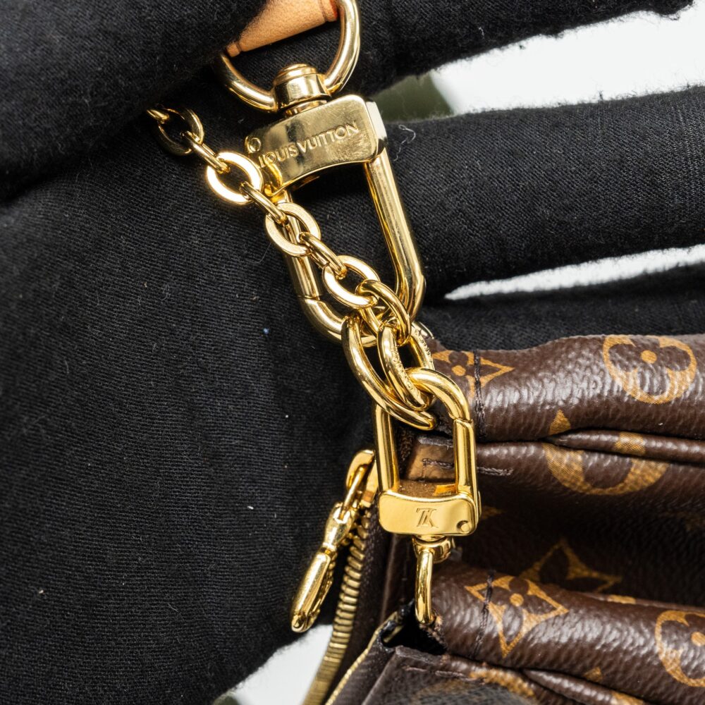 AAA Replica Louis Vuitton LV MULTI POCHETTE MONOGRAM CANVAS KHAKI STRAP GHW