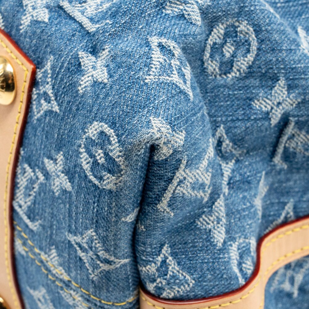 AAA Replica Louis Vuitton LV CARRYALL MM MONOGRAM DENIM BLUE GHW