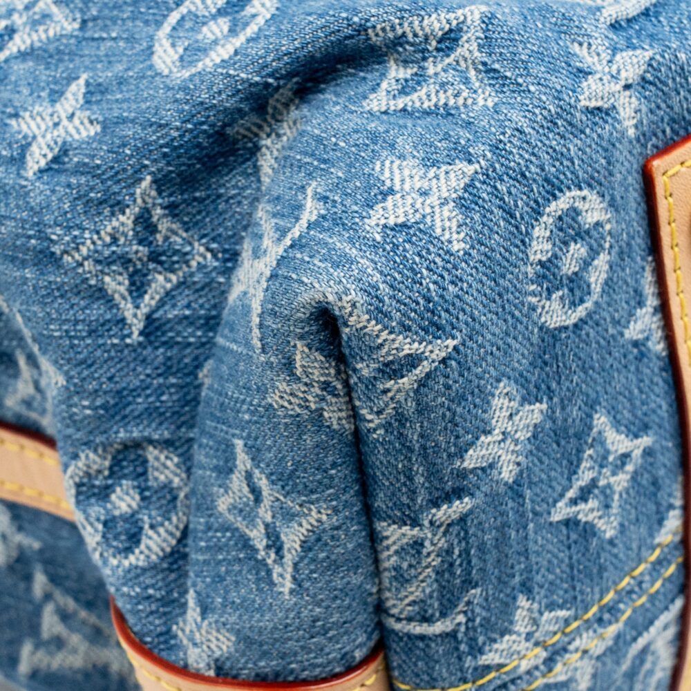 AAA Replica Louis Vuitton LV CARRYALL MM MONOGRAM DENIM BLUE GHW