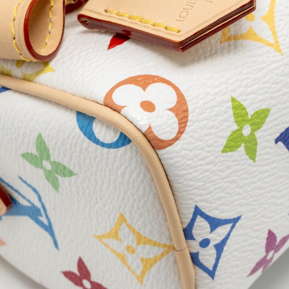 AAA Replica Louis Vuitton LV TAKASHI MURAKAMI NANO SPEEDY MULTICOLOURED MONOGRAM CANVAS WHITE GHW