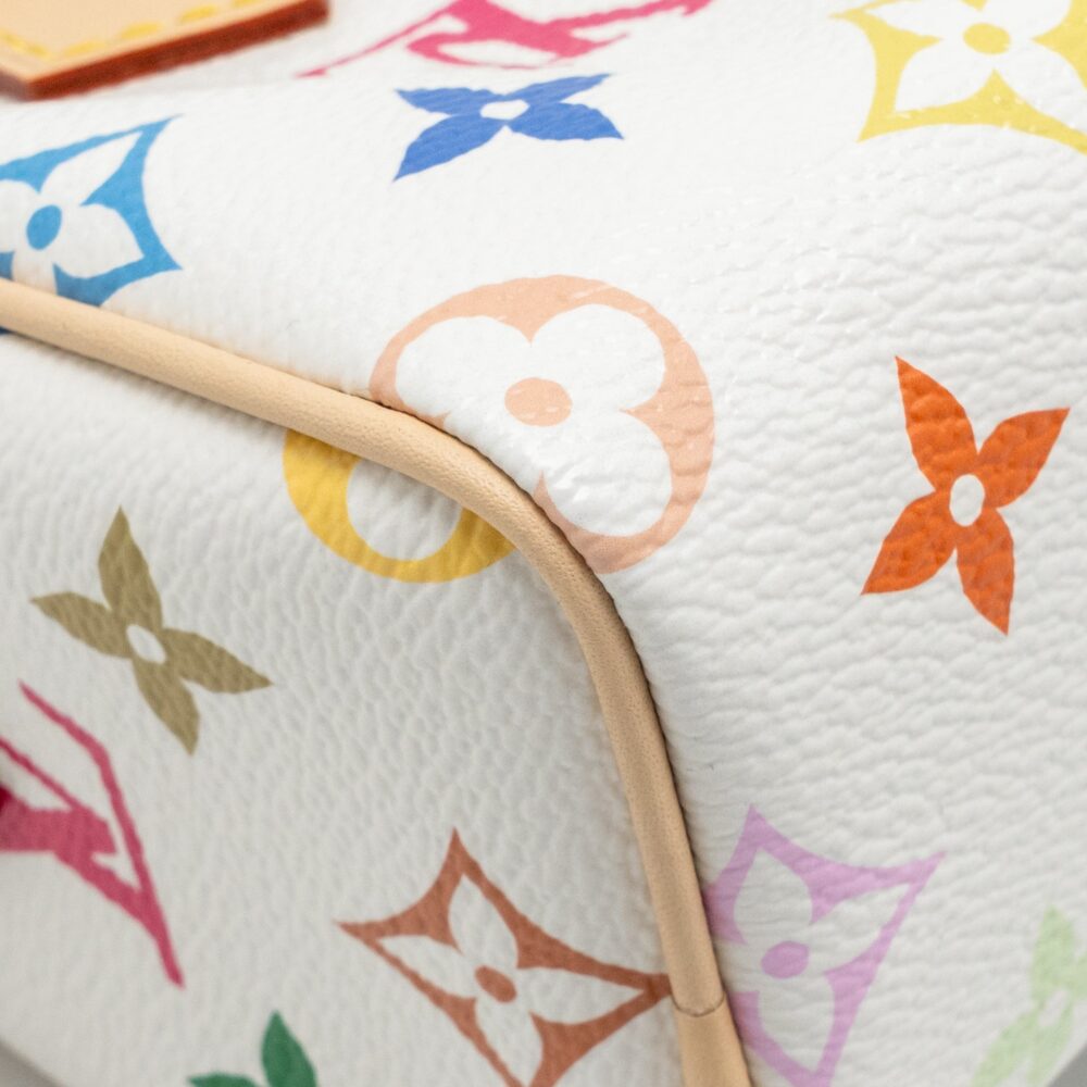 AAA Replica Louis Vuitton LV TAKASHI MURAKAMI NANO SPEEDY MULTICOLOURED MONOGRAM CANVAS WHITE GHW