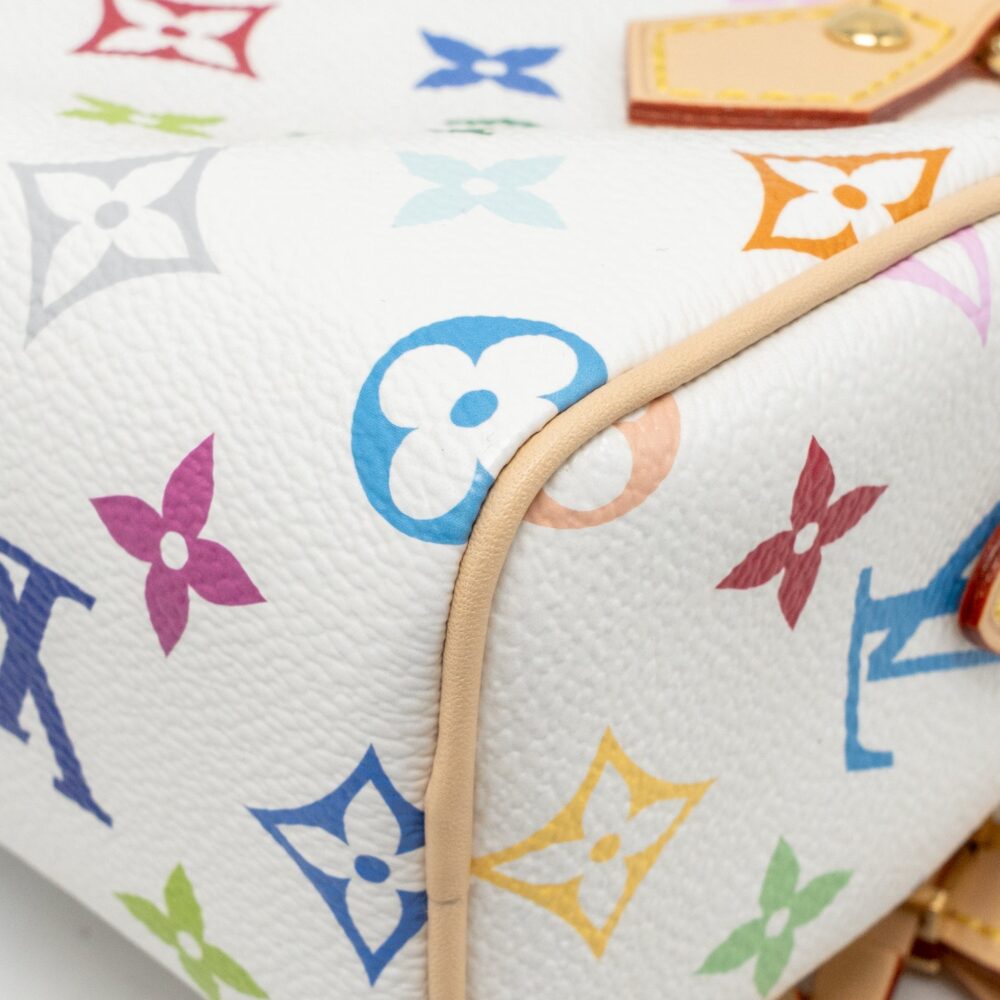 AAA Replica Louis Vuitton LV TAKASHI MURAKAMI NANO SPEEDY MULTICOLOURED MONOGRAM CANVAS WHITE GHW