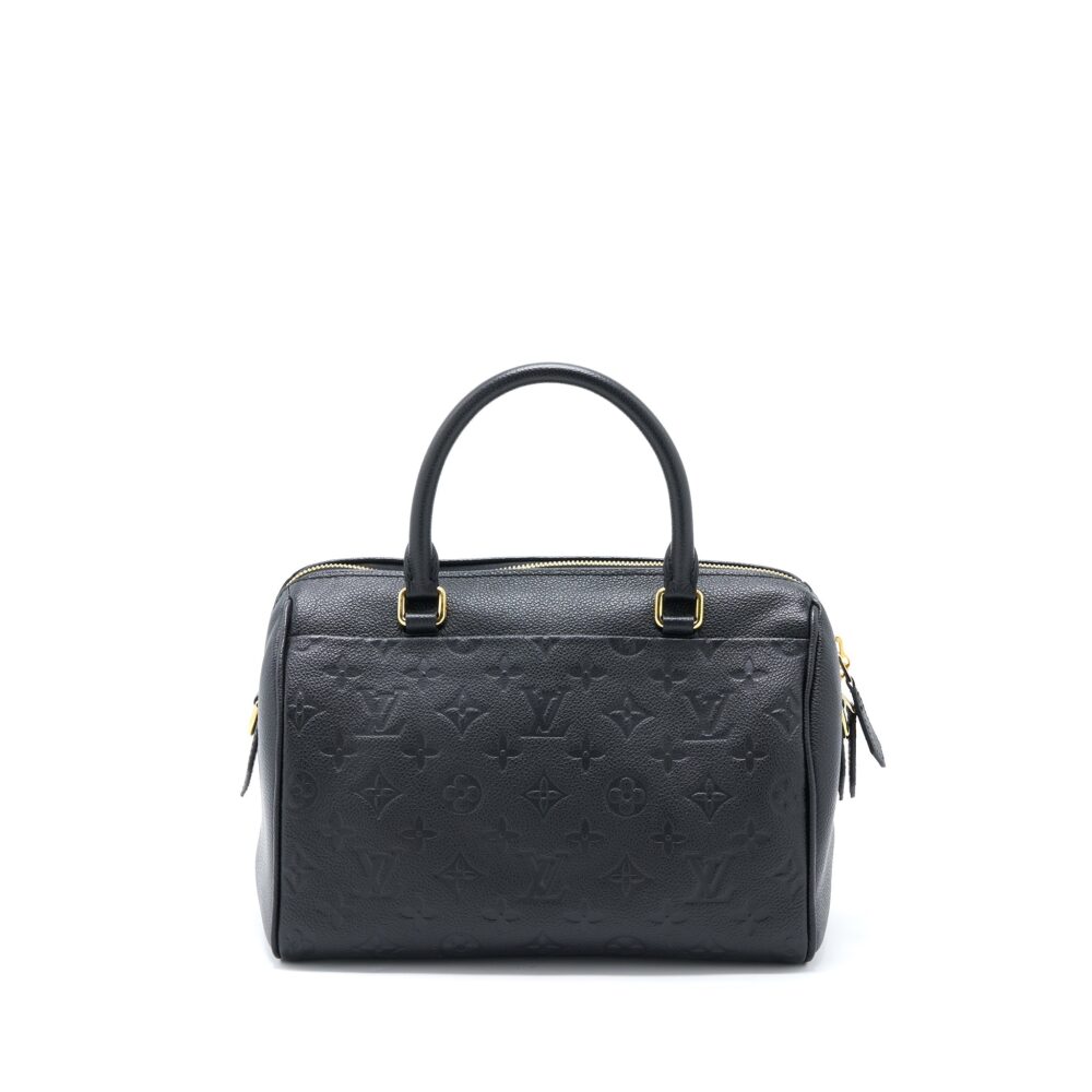 AAA Replica Louis Vuitton LV SPEEDY 25 BANDOULIERE MONOGRAM EMPREINTE BLACK GHW
