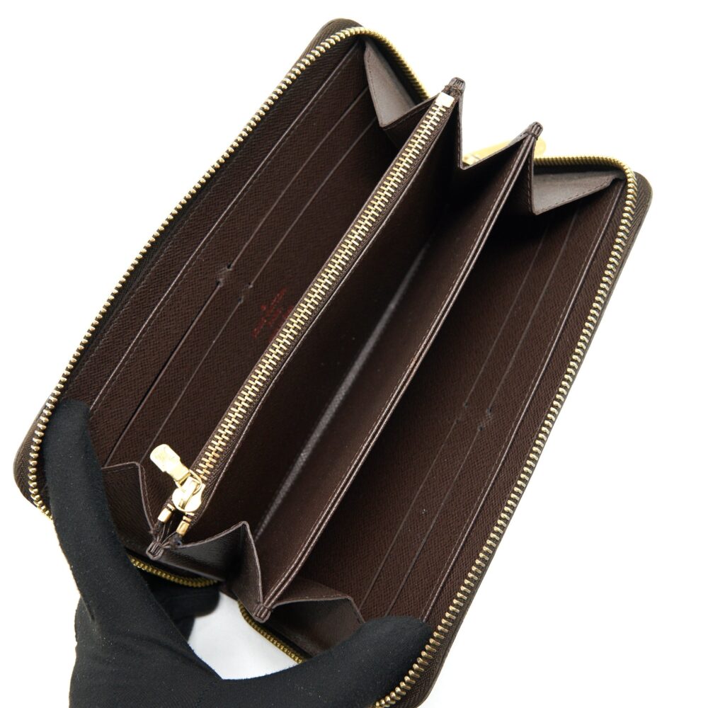AAA Replica Louis Vuitton LV ZIPPY WALLET IN DAMIER EBENE
