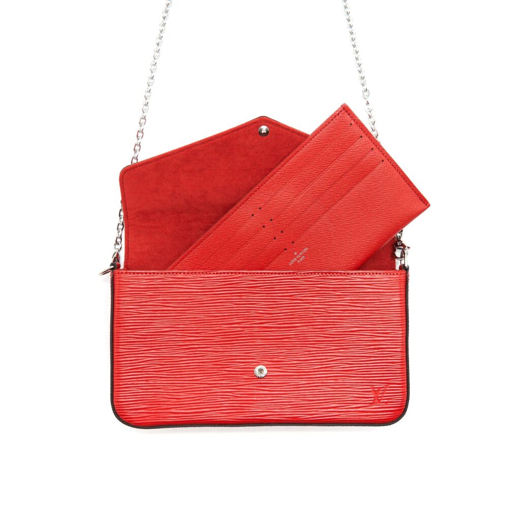 AAA Replica Louis Vuitton LV FELICIE POCHETTE RED SHW