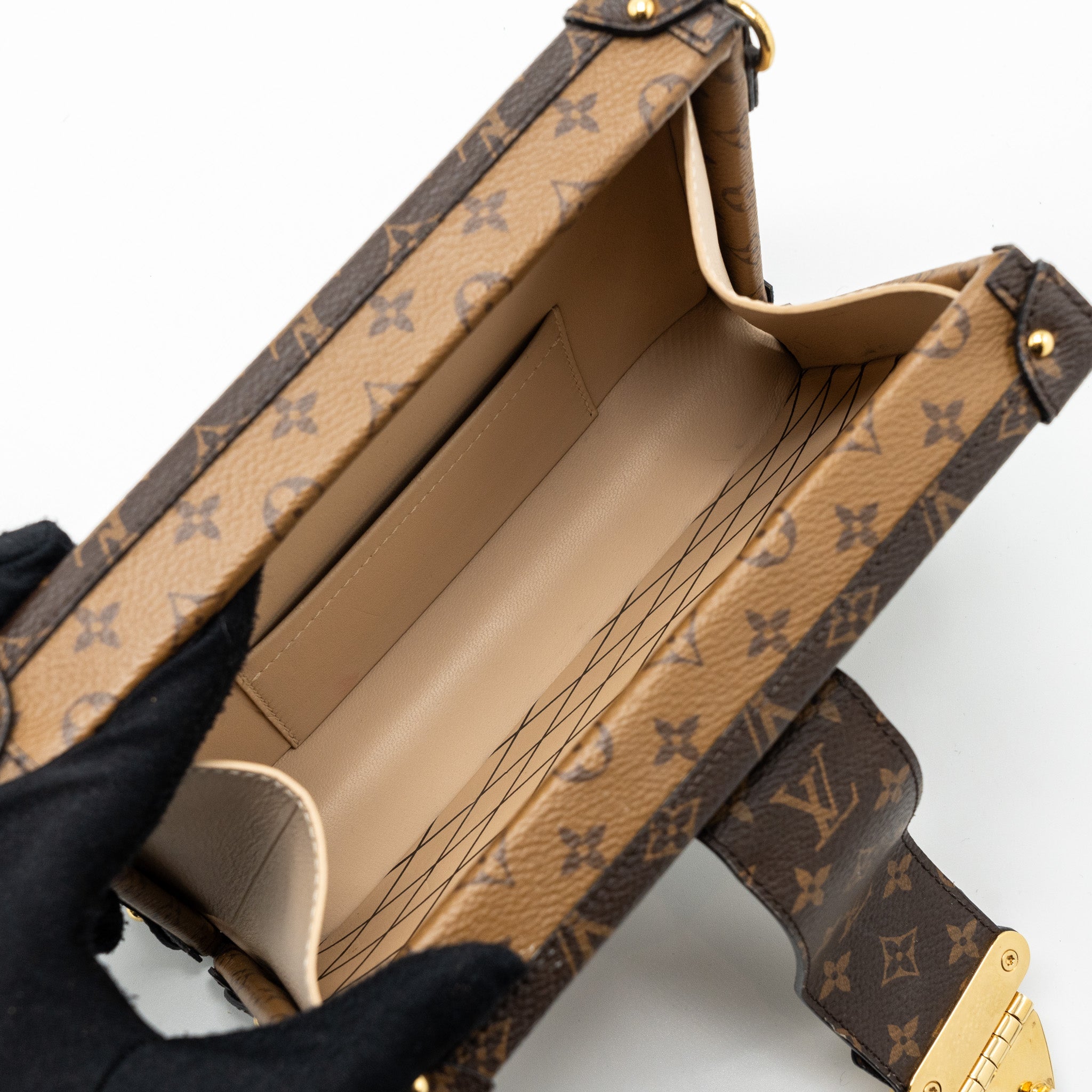 AAA Replica Louis Vuitton LV PETITE MALLE MONOGRAM REVERSE CANVAS GHW