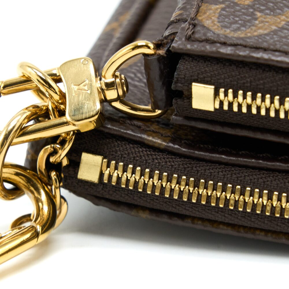 AAA Replica Louis Vuitton LV MULTI POCHETTE ACCESSORIES MONOGRAM CANVAS WITH KHAKI STRAP GHW