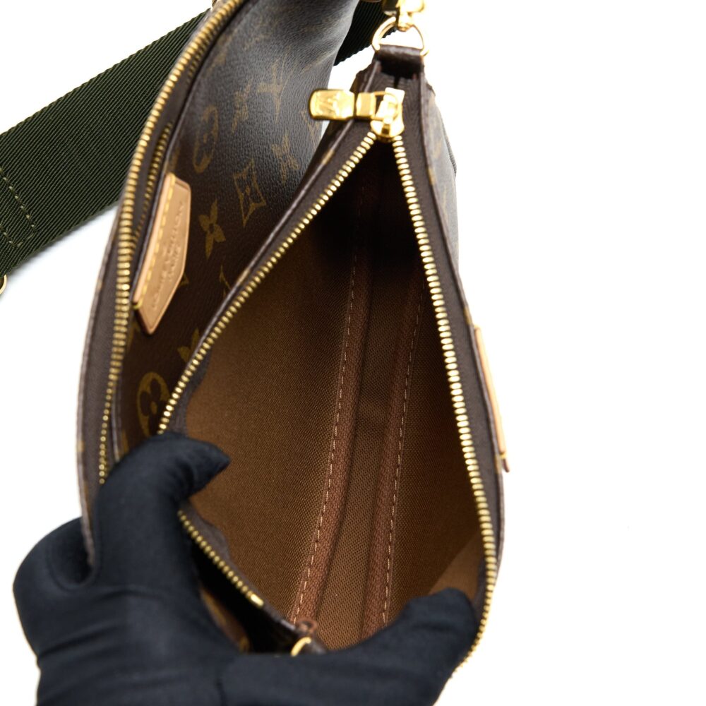 AAA Replica Louis Vuitton LV MULTI POCHETTE ACCESSORIES MONOGRAM CANVAS WITH KHAKI STRAP GHW