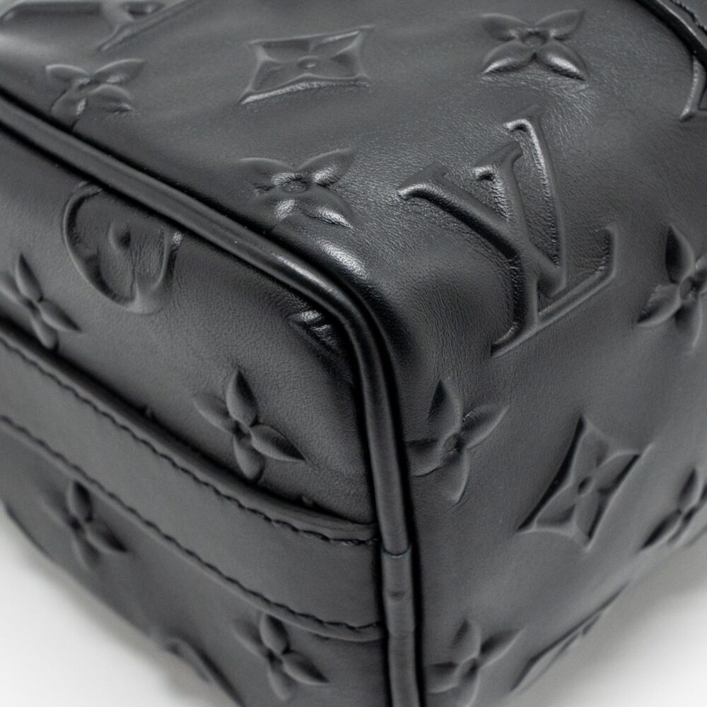 AAA Replica Louis Vuitton LV KEEPALL XS MONOGRAM SEAL COWHIDE LEATHER SO BLACK