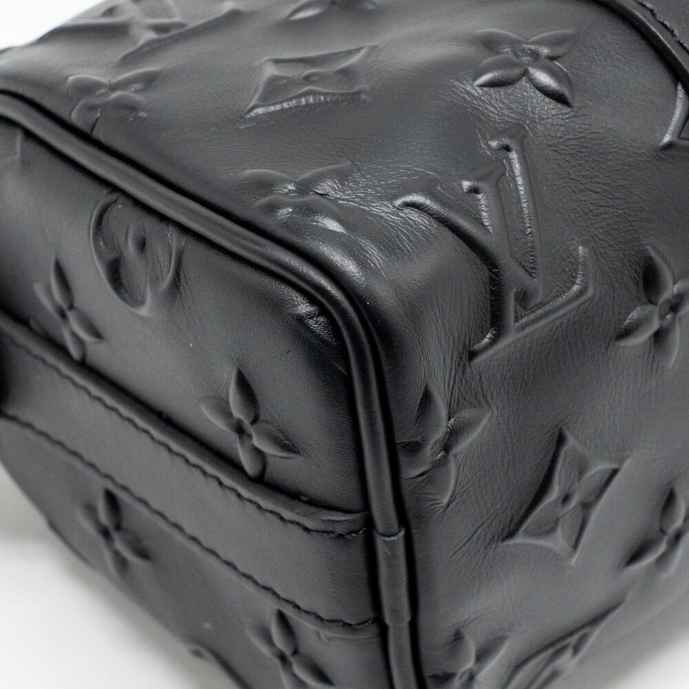 AAA Replica Louis Vuitton LV KEEPALL XS MONOGRAM SEAL COWHIDE LEATHER SO BLACK