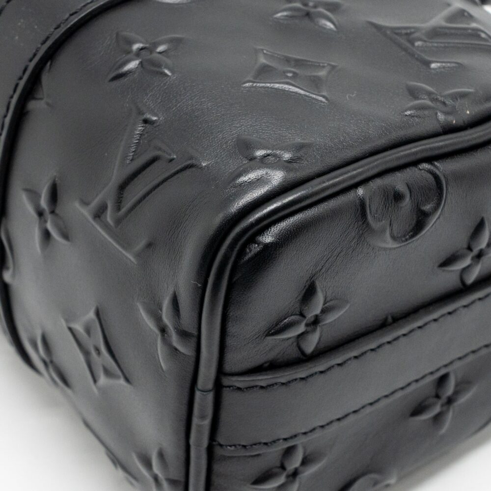 AAA Replica Louis Vuitton LV KEEPALL XS MONOGRAM SEAL COWHIDE LEATHER SO BLACK