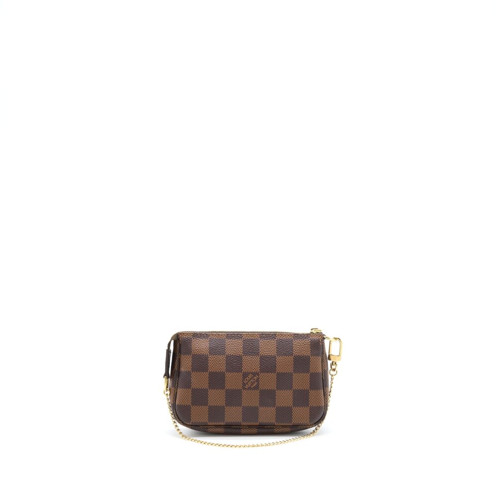AAA Replica Louis Vuitton LV MINI POCHETTE ACCESSORIES DAMIER EBENE GHW