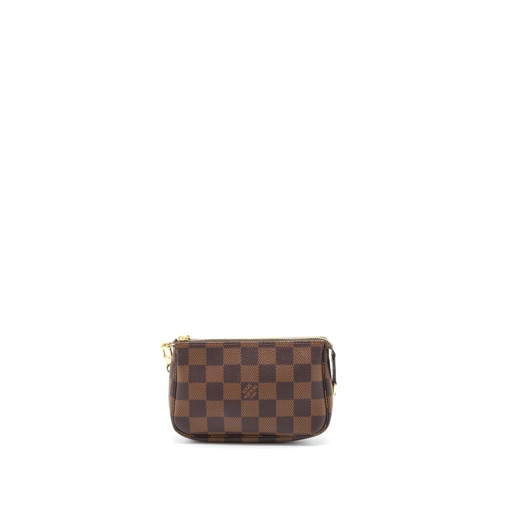 AAA Replica Louis Vuitton LV MINI POCHETTE ACCESSORIES DAMIER EBENE GHW