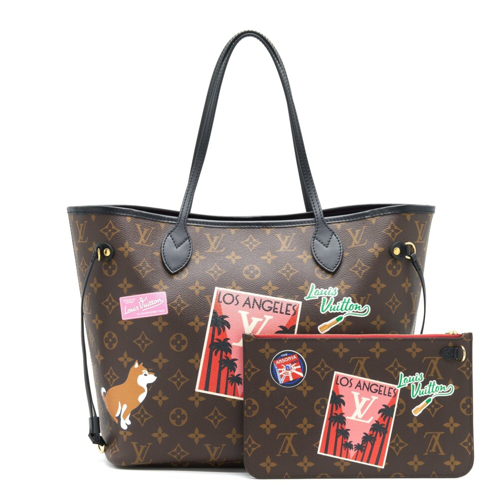 AAA Replica Louis Vuitton LV NEVERFULL MM MY LV WORLD TOUR MONOGRAM CANVAS/ BLACK