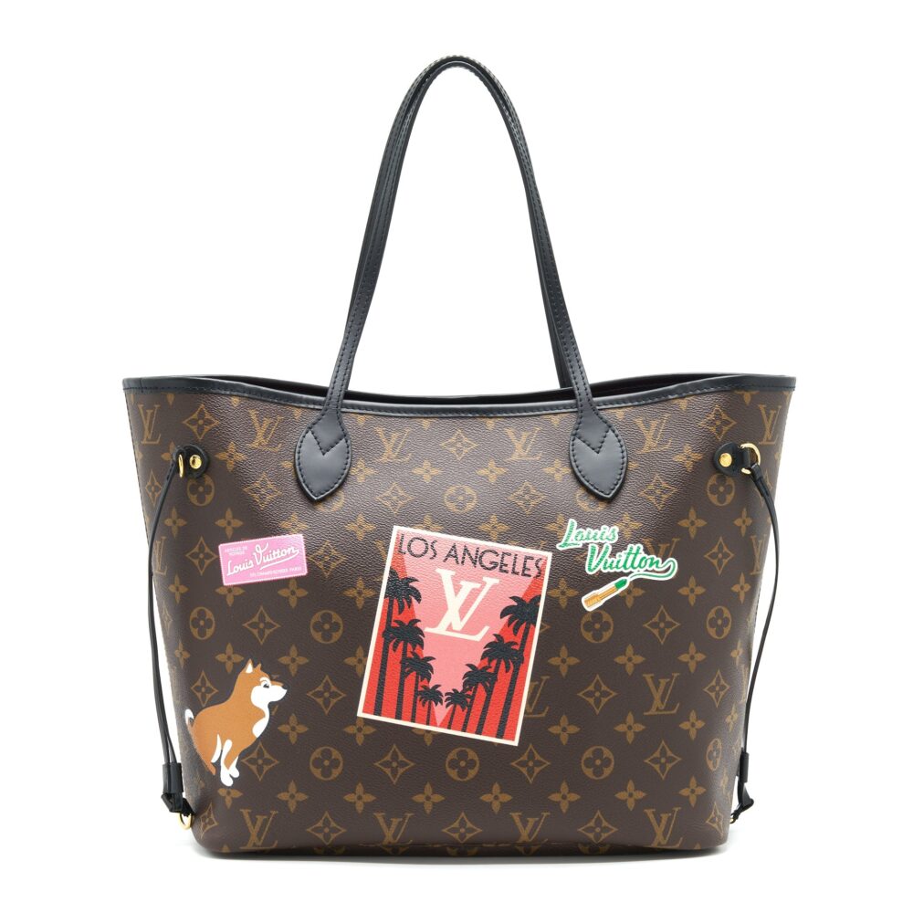 AAA Replica Louis Vuitton LV NEVERFULL MM MY LV WORLD TOUR MONOGRAM CANVAS/ BLACK
