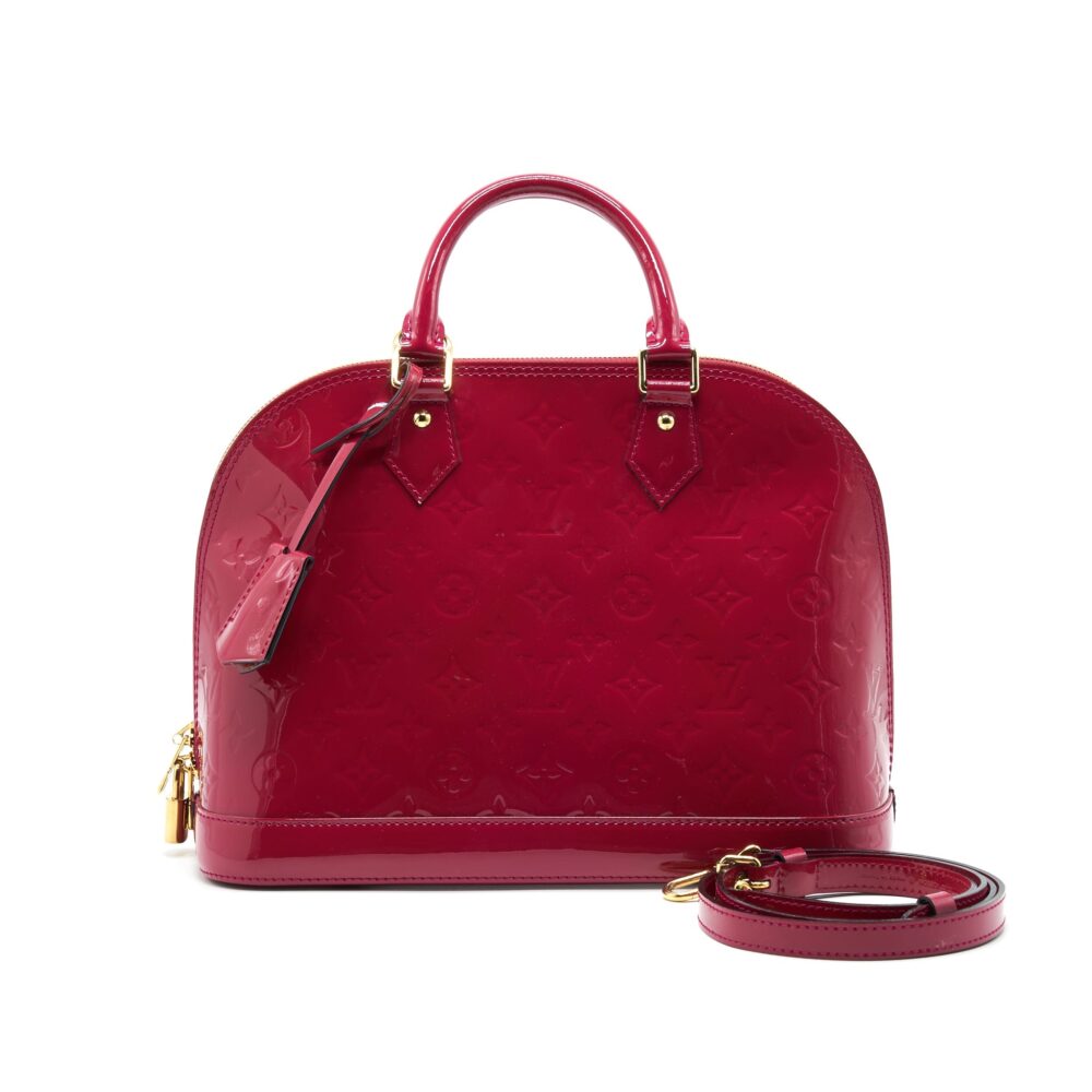 AAA Replica Louis Vuitton LV ALMA PM PATENT LEATHER INDIAN ROSE