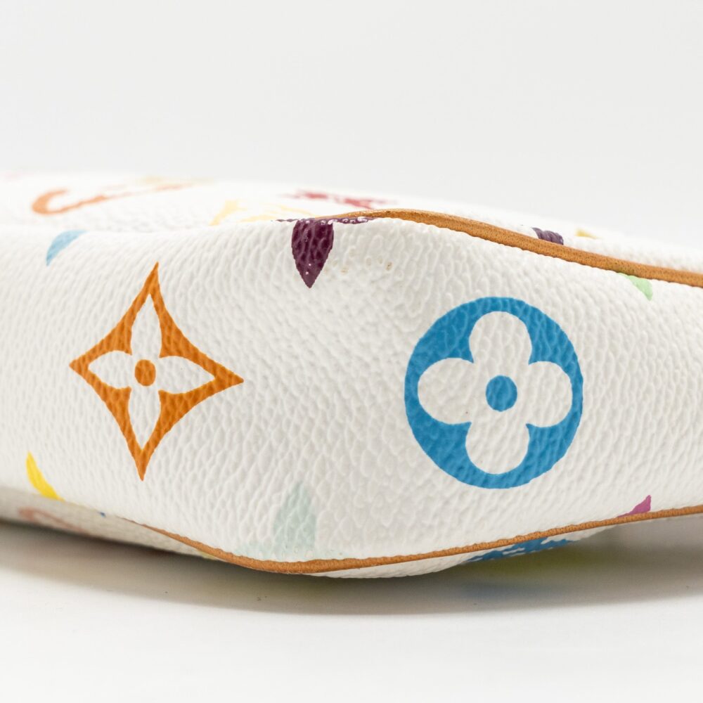 AAA Replica Louis Vuitton LV TAKASHI MURAKAMI POCHETTE ACCESSORIES MONOGRAM WHITE/MULTICOLOUR GHW