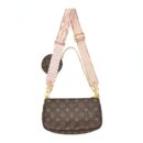 AAA Replica Louis Vuitton LV MULTI POCHETTE ACCESSORIES PINK STRAP MONOGRAM CANVAS GHW