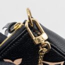 AAA Replica Louis Vuitton LV MINI POCHETTE ACCESSORIES MONOGRAM EMPREINTE BLACK/ BEIGE GHW
