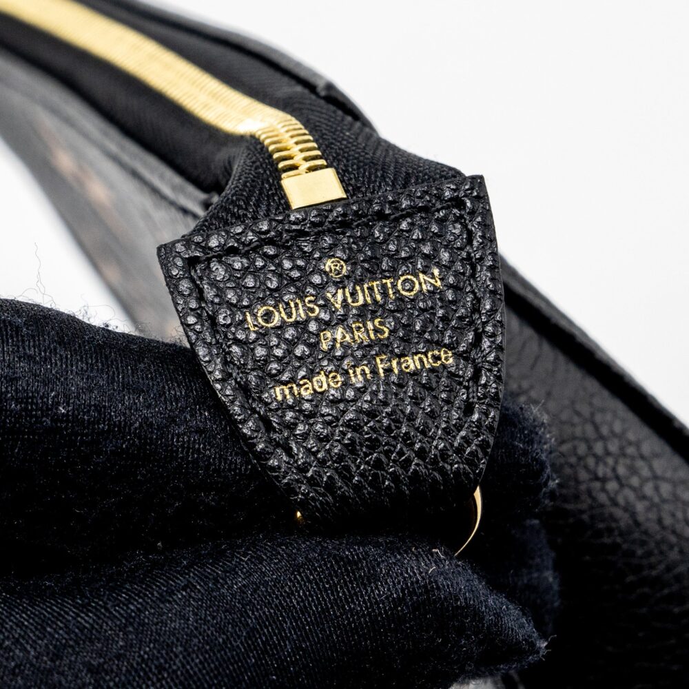 AAA Replica Louis Vuitton LV MINI POCHETTE ACCESSORIES MONOGRAM EMPREINTE BLACK/ BEIGE GHW