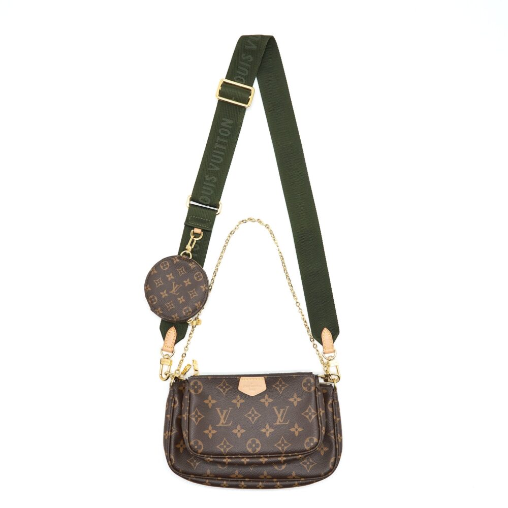 AAA Replica Louis Vuitton LV MULTI POCHETTE ACCESSORIES KHAKI MONOGRAM CANVAS GHW