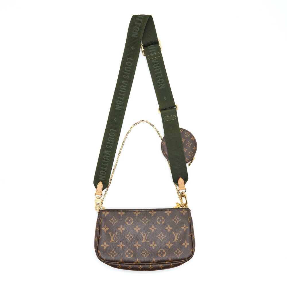 AAA Replica Louis Vuitton LV MULTI POCHETTE ACCESSORIES KHAKI MONOGRAM CANVAS GHW