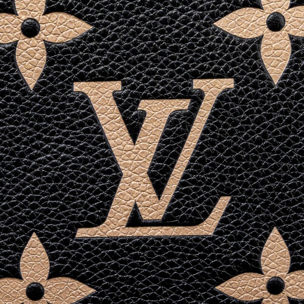 AAA Replica Louis Vuitton LV MINI POCHETTE ACCESSORIES MONOGRAM EMPREINTE BLACK/ BEIGE GHW