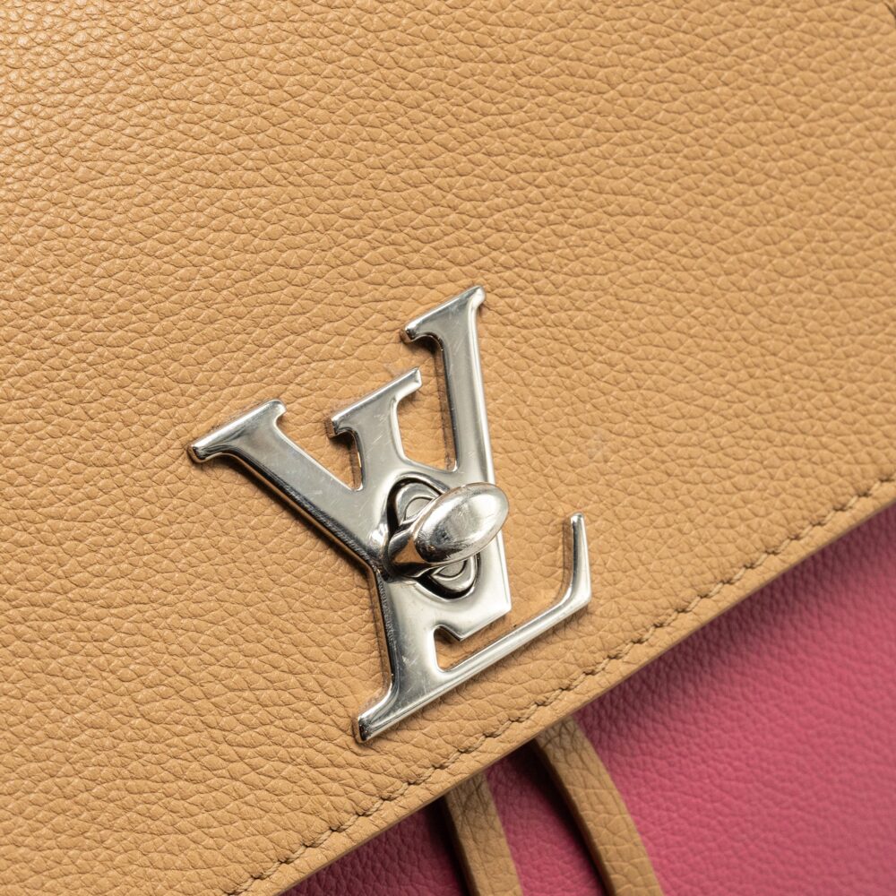 AAA Replica Louis Vuitton LV LOCKME BACKPACK CALFSKIN PINK/BEIGE SHW