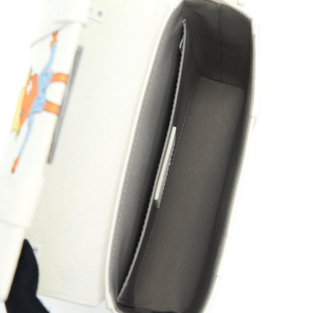 AAA Replica Louis Vuitton LV SCARECROW PRINTED FLAP BAG CALFSKIN WHITE WITH WHITE HARDWARE