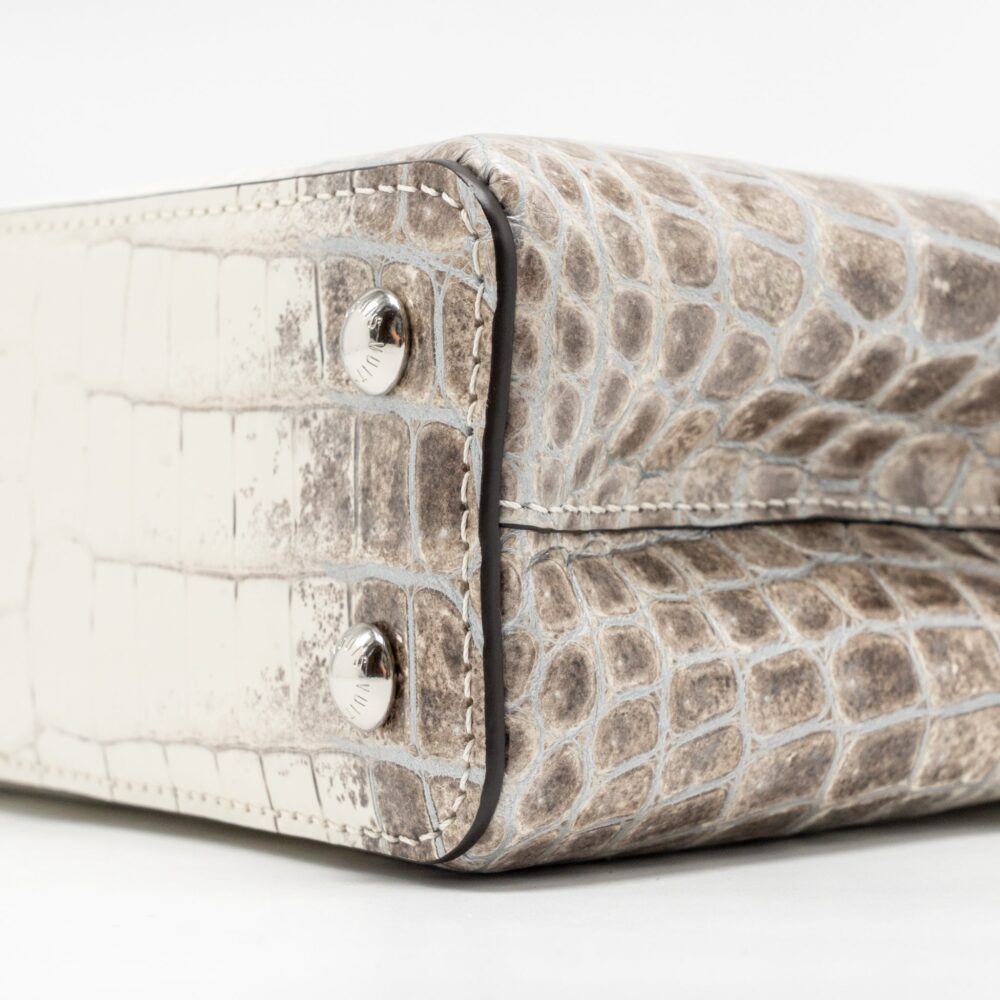 AAA Replica Louis Vuitton LV CAPUCINES MINI HIMALAYAN CROCODILE WHITE SHW