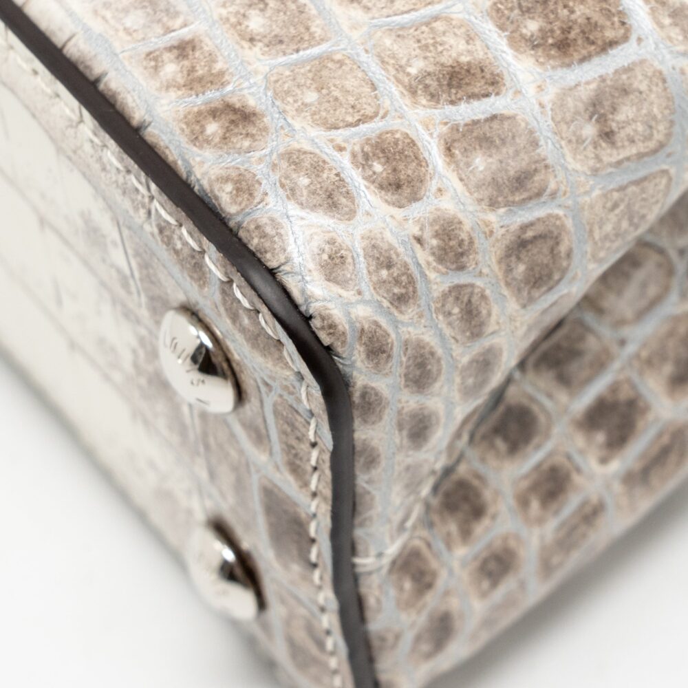 AAA Replica Louis Vuitton LV CAPUCINES MINI HIMALAYAN CROCODILE WHITE SHW