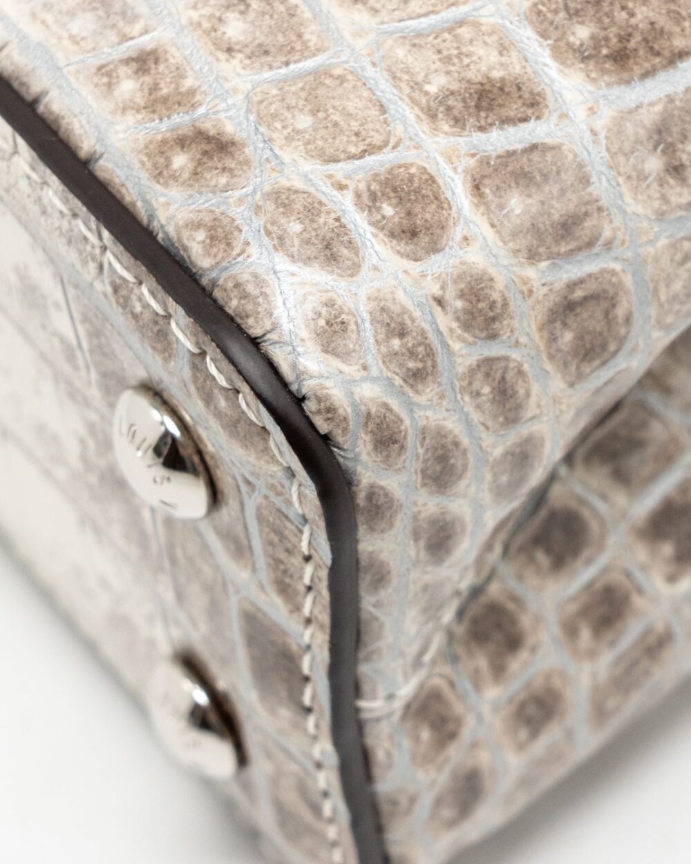 AAA Replica Louis Vuitton LV CAPUCINES MINI HIMALAYAN CROCODILE WHITE SHW